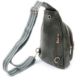 Зручна жіноча сумка з однією лямкою через плече з екошкіри Vintage 22756 зелена - мініатюра 2