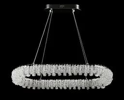 Сучасна підвісна кришталева люстра L33038/800x380/1 LED (CH) - хром, 120 Вт, діаметр 80 см, від 17 до 25 м2
