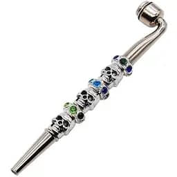 Курительная трубка N27 Skull Rhinestones 178 мм (YD073)