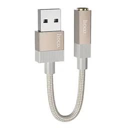 Адаптер перехідник Hoco UPA32D USB to Jack 3.5 золотистий - мініатюра 3