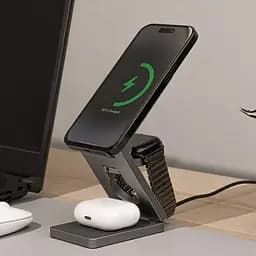 Бездротовий зарядний пристрій Proove Titan Volt 3in1 Gray (WSTV15000003) - мініатюра 7