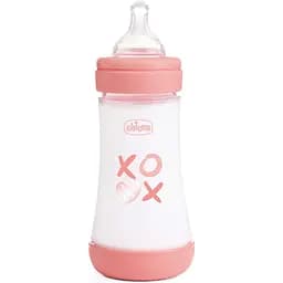 Пляшка для годування Chicco Perfect 5 Love із силіконовою соскою 240 мл рожева (20223.11.40)
