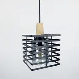 Світильник в стилі лофт з корпусом решіткою Line.F Колір плафона Графітовий