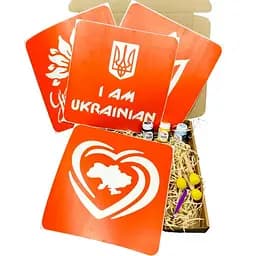 Набір для малювання по тканині "I Am Ukrainian, Тризуб, Мапа України, Україна квітуча" paint-n064-n059-n080-n058 - мініатюра 2