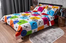 Комплект постільної білизни Moon&Star Бязь Gold Люкс Cat Brawlers King Size 220x240 наволочки 4х50х70