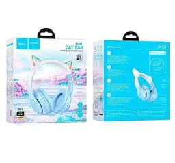 Наушники Bluetooth Главные Hoco W42 Cat Ear кошки голубой