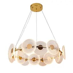 Підвісна LED-люстра 8036103-16LED (750) FGD, золота, Ø72 см, скляні плафони 175 мм, три режими світла - мініатюра 3