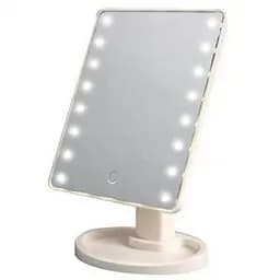 Зеркало настольное косметическое с LED подсветкой 16 диодов, сенсорное управление, белый цвет
