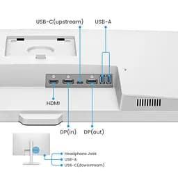 TFT 31.5" BenQ GW3290QT, IPS, 2K QHD, 75Hz, HDMI, DP, USB-C, HAS, Pivot, колонки, білий - мініатюра 8