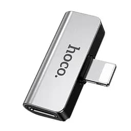 Перехідник Hoco LS24 Lightning to lightning audio/lightning Сталевий - мініатюра 3