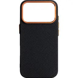 Чехол ArmorStandart LikeCarbon2 SE MagCase для Apple iPhone 17 Pro Kevlar Black Orange (ARM89164) [156301]