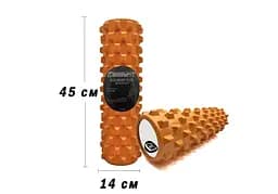 Масажний ролик EasyFit Grid Roller PRO 45 см Помаранчевий - мініатюра 2