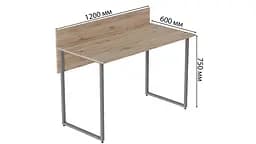 Комп'ютерний стіл Ferrum-decor Скай 75x120x60 сірий ДСП Дуб Сан-Марино 16мм (FRD-101544) - мініатюра 4