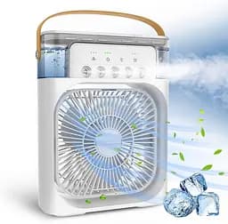 Вентилятор Air Cooler Fan USB з зволожувачем повітря та підсвічуванням (Білий) - мініатюра 2