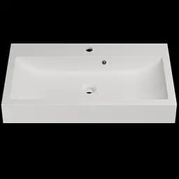 Раковина матова накладна Amidicon Laguna 80 800x430 з литого каменю LAGUNA_80_MAT, Білий матовий