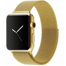 Ремінець Creasted для годинника Milanese loop steel bracelet Apple watch, 42 44 мм Gold