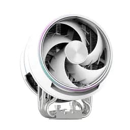 Кулер для процесора Zalman ZET 5, White, алюміній и 5 мідних теплових трубок, 2x130 мм 600~2000RPM±10%, для Intel 115x/1200/1700/1851, AMD AM4/AM5, до 220 Вт, висота 158 мм (ZET5WHITE) - мініатюра 1