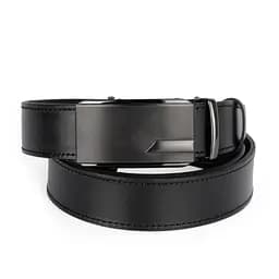 Ремень кожаный мужской на автомате SF-3422 (135 см) черный