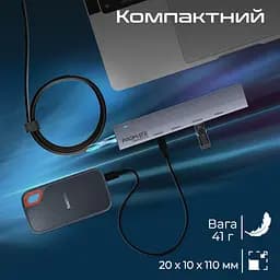 USB-Хаб Promate на 4 порти (litehub-pro) - мініатюра 5