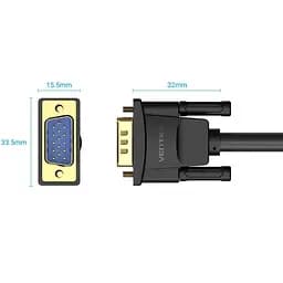 Кабель VGA 15M-15M, 10.0 м, з ферритами, чорний Vention - мініатюра 3