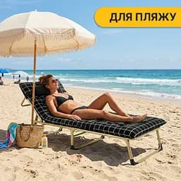 Розкладне ліжко (розкладачка) з оксамитовим матрацом і подушкою LEOBRO (LB-FB-B3-PAT) - мініатюра 2