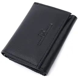 Зручний компактний гаманець з монетницею із натуральної шкіри ST Leather 22742 чорний