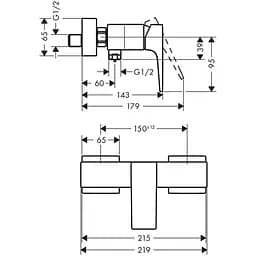 Змішувач для душу Hansgrohe Metropol 32560000 Хром - мініатюра 2