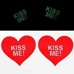 Світлові вінілові наклейки на соски 'Kiss Me!' для звабливого образу One size червоний (K000258)