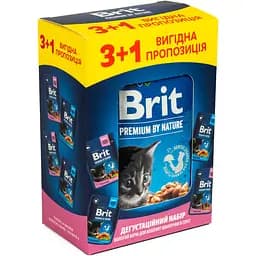 Набор влажных кормов для котят Brit Premium курица с рыбой 4 шт. х 100 г