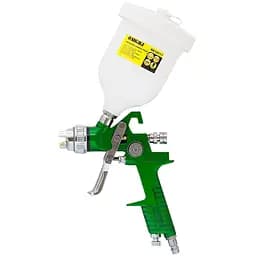 Фарборозпилювач Sigma HVLP 1.7 мм з верхнім баком 600 мл Green (6812111)