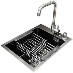 Комплект мойка + смеситель Romzha Arta Nova U-350 BL (B)