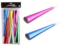 Набір трубочка-свисток кольорова фольгована, 30 см, 6 шт., 1698-5