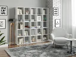 Полка для книг-стеллаж для дома Moreli Juni 1776x1776x300 мм Белая (zg-s16-white)