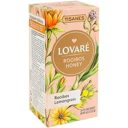 Чай Lovare Tisanes Rooibos Honey бленд ройбушу та трав’яного чаю з квітами 43.2 г (24 шт. х 1.8 г)