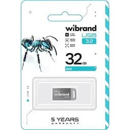 USB флеш накопичувач Wibrand 32GB Ant Silver USB 3.2 Gen 1 (USB 3.0) (WI3.2/AN32M4S) - мініатюра 2