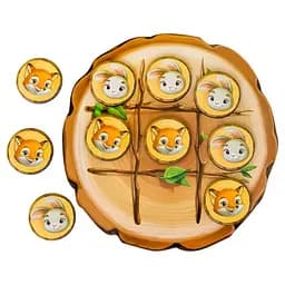 Деревянная настольная игра Крестики-нолики Ubumblebees (ПСД158) PSD158 зайчик и лисичка