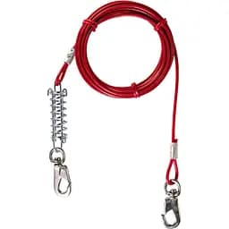 Поводок-трос для собак Trixie, хромированный, 5 м, красный