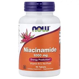 Ніацинамід NOW Niacinamide 1000 mg, 90 таблеток