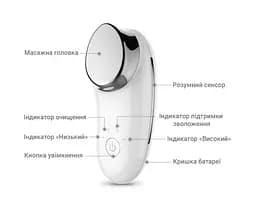 TOUCHBeauty TB-1681, Масажер для обличчя з іонним ефектом та вібраціями, крем-бустер Тач Б'юті, білий - мініатюра 2