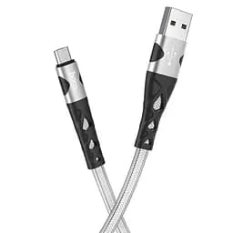 Кабель Hoco U105 Pisces Cable USB to MicroUSB 2,4A 1,2m Silver