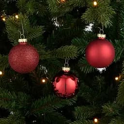 Комплект ялинкових куль Mica Decorations скляні 7/6/5 см вишневі 26 шт. (1181263) - мініатюра 2