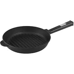 Сковорода-гриль Brizoll Optima-Black чугунная с ручкой 26х4 см (O2640G-P1)