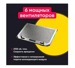 Охолоджувальна підставка для ноутбука 15.6 дюйма Ice Coorel A17, 6x80 mm 2100RPM, 2xUSB, підсвітка RGB - мініатюра 4