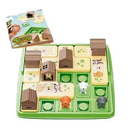 Логическая игра KJ 115 буклет с заданиями, 5 фигурок щенят, игровое полес домиками, в коробке (6967829240052)