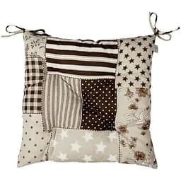 Подушка на стілець Прованс Господиня Печворк 40х40 см коричнева (31610)