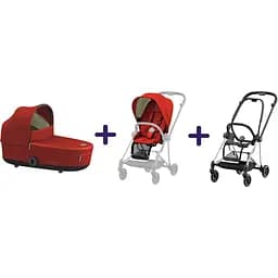 Люлька Cybex Mios Lux Autumn Gold + Комплект текстилю Cybex Mios Autumn Gold + Шасі для коляски Cybex Mios LS RBA Chrome Black