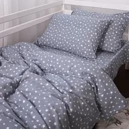 Комплект постільної білизни MirSon Фланель 012 Grey Stars сімейний 160x220 см (2200009653155) - мініатюра 2