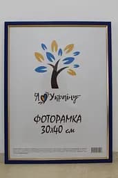 Фоторамка 30х40, синя із золотою вставкою, 1511-614G, СКЛО + КАРТОН                                                                                     