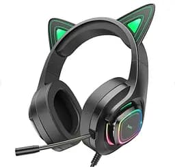Навушники Hoco W107 Cute cat luminous cat ear gaming headphones Elf cat