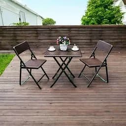 Комплект садових меблів SpringFun стиль Rattan brown розкладні для відпочинку банкету туризму кейтерингу - мініатюра 6